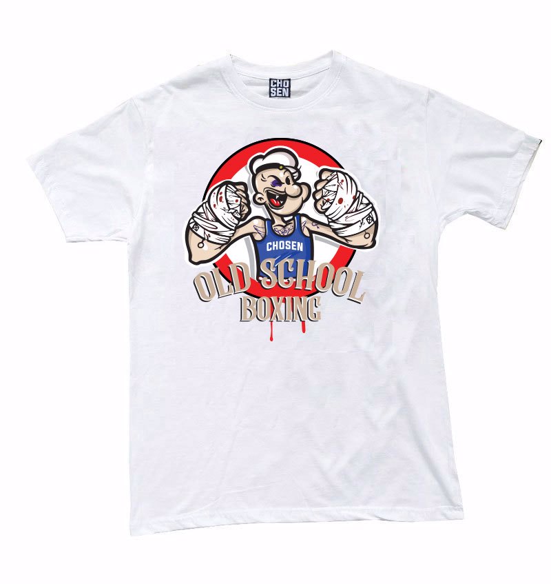 Chosen Old School Boxing Tshirt-white